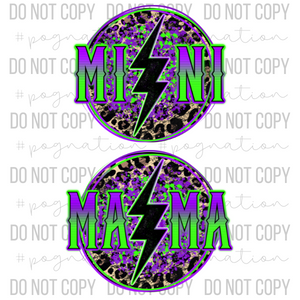Mama and Mini Green Decals - S0277