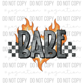 Babe Fire Heart Decal - S0279