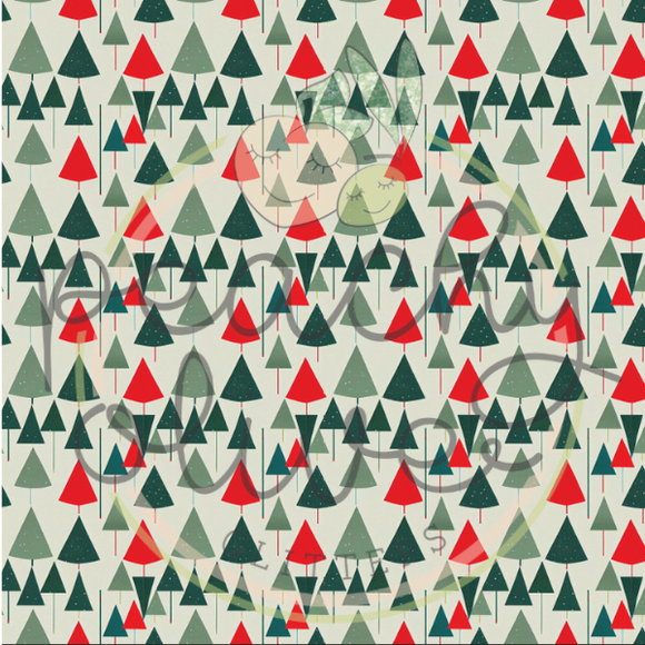 Red and Green Christmas Trees Vinyl