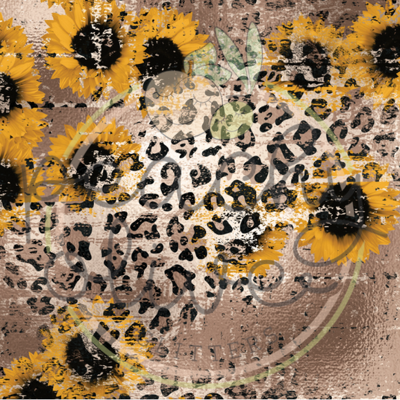 Distressed Leopard Sunflower Vinyl - 1606