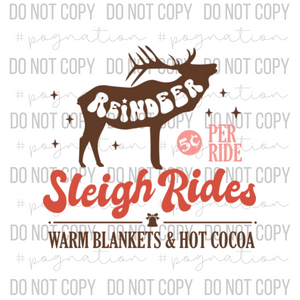 Reindeer Sleigh Rides Decal