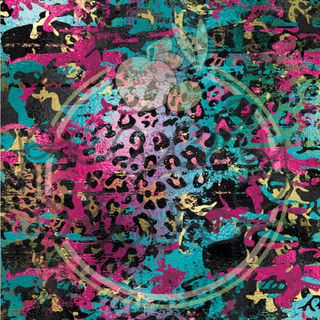Pink and Teal Abstract Leopard Vinyl