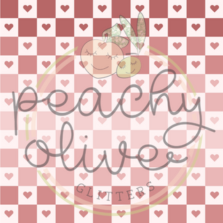 Ombre Checkerboard Hearts Vinyl