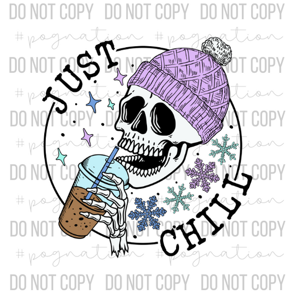 Just Chill Skelly Decal