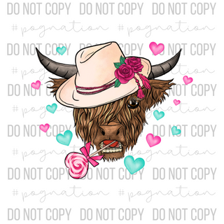 Furry Cow Valentine Decal
