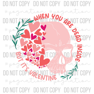 Dead Inside Valentine Skelly Decal