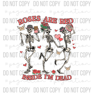 Roses Red I'm Dead Decal