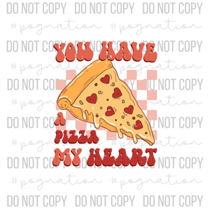 Distressed Pizza My Heart Decal