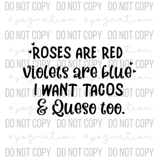 Roses Tacos Queso Decal