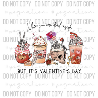 Dead Inside Valentine Coffee Decal