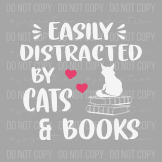 Distracted By Cats and Books Decal