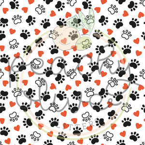 Hearts and Paw Prints Vinyl
