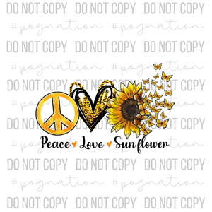 Peace Love Sunflower Decal