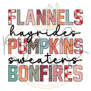 Flannels Pumpkins Bonfires Decal - S0TCD13