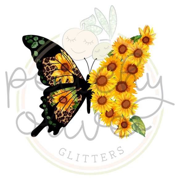 Sunflower Butterfly Decal - S0077