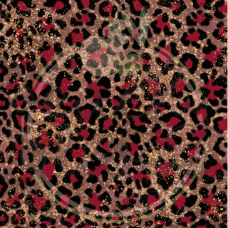 Maroon Glitter Leopard - 1104