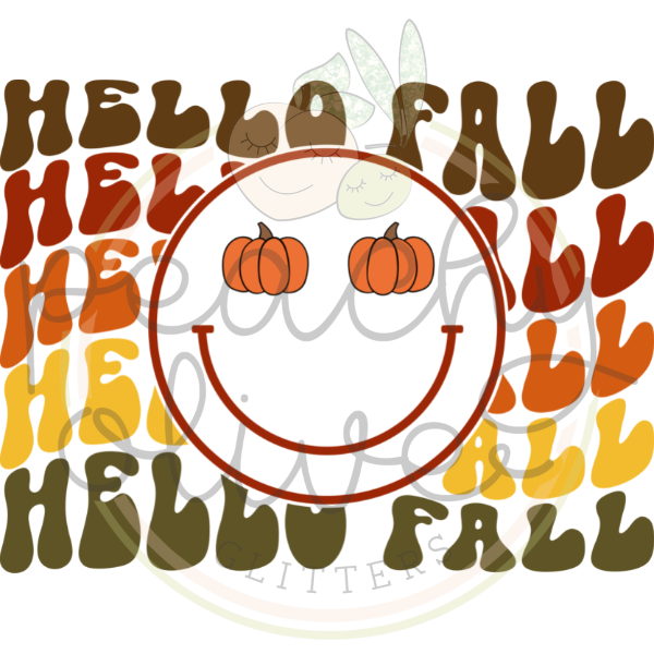 Fall Smiley Sun Hello Fall Smiley Decal - S0150 – Peachy Olive Glitters