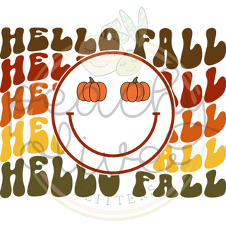 Hello Fall Smiley Decal - S0150