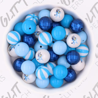 Bluee Gumball Beads - 58
